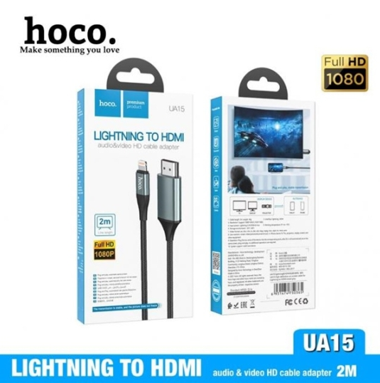Cáp chuyển hoco ua15 iphone ra hdmi 4k dây 2m