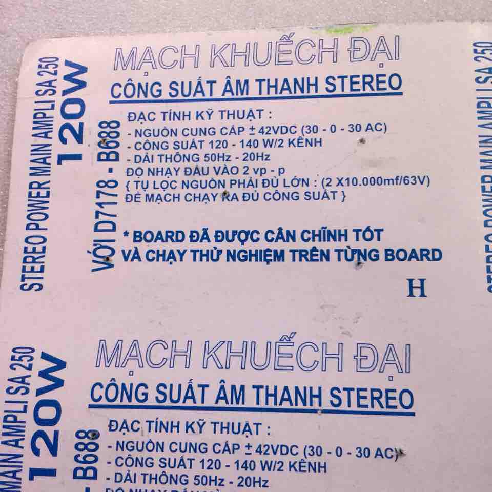 Mạch Ampli 120 W giá cho 1 mạch