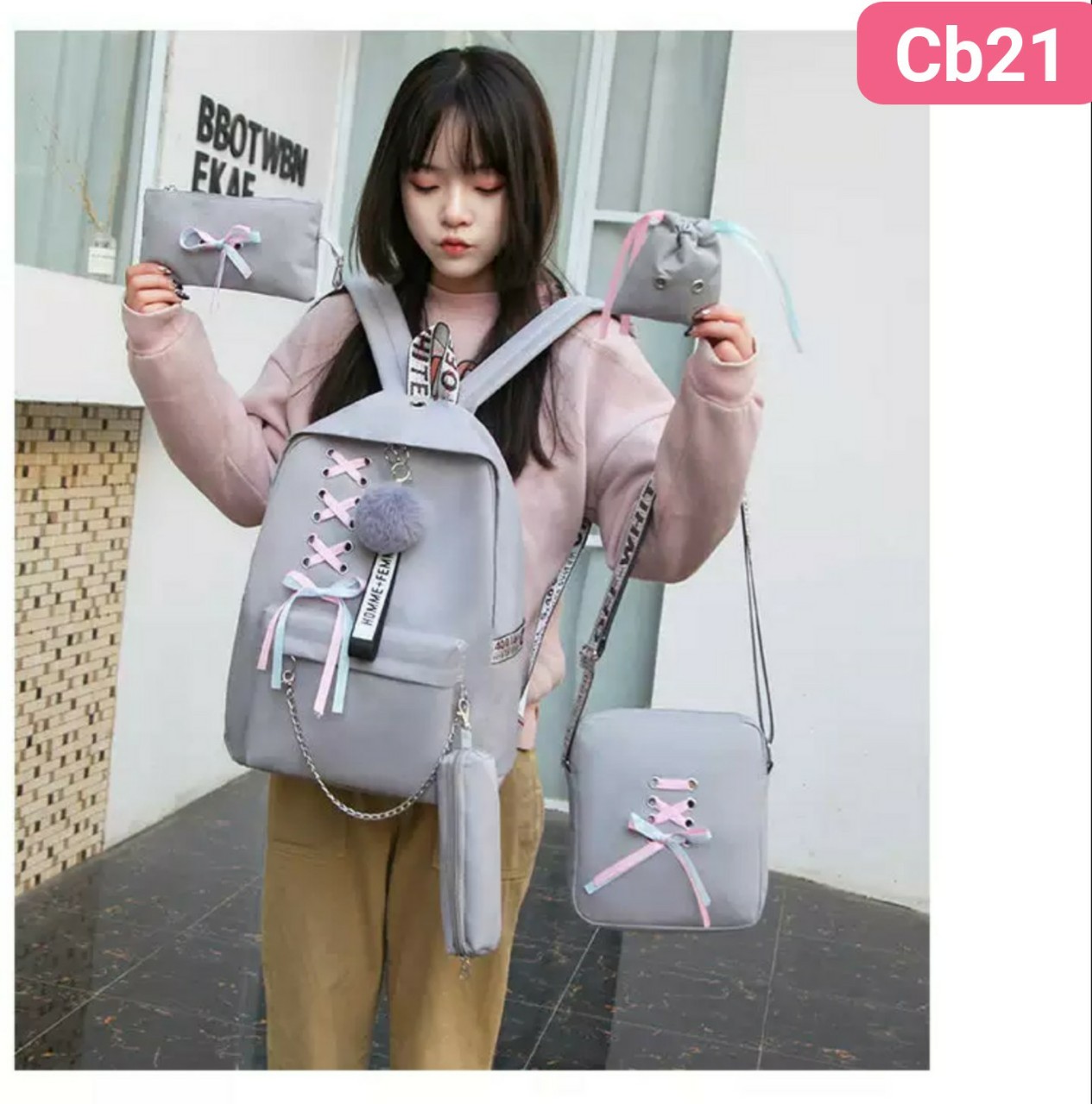 COMBO 4 MÓN thắt nơ dây xích phối chéo cb21