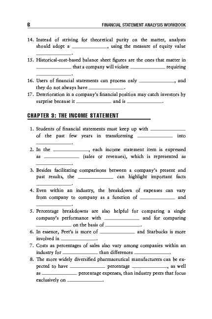Financial statement analysis workbook