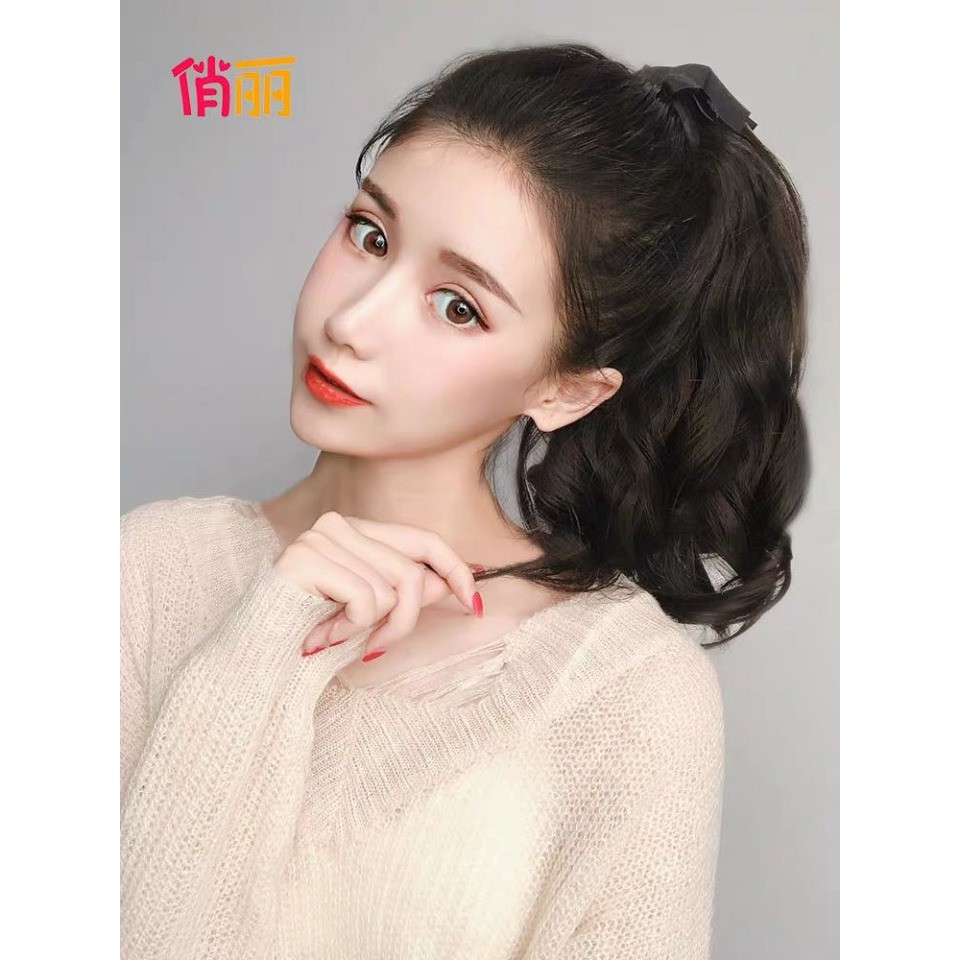 Tóc giả nữ buộc ❤️FREESHIP❤️ Tóc giả cột xoăn 25cm❤️Ảnh