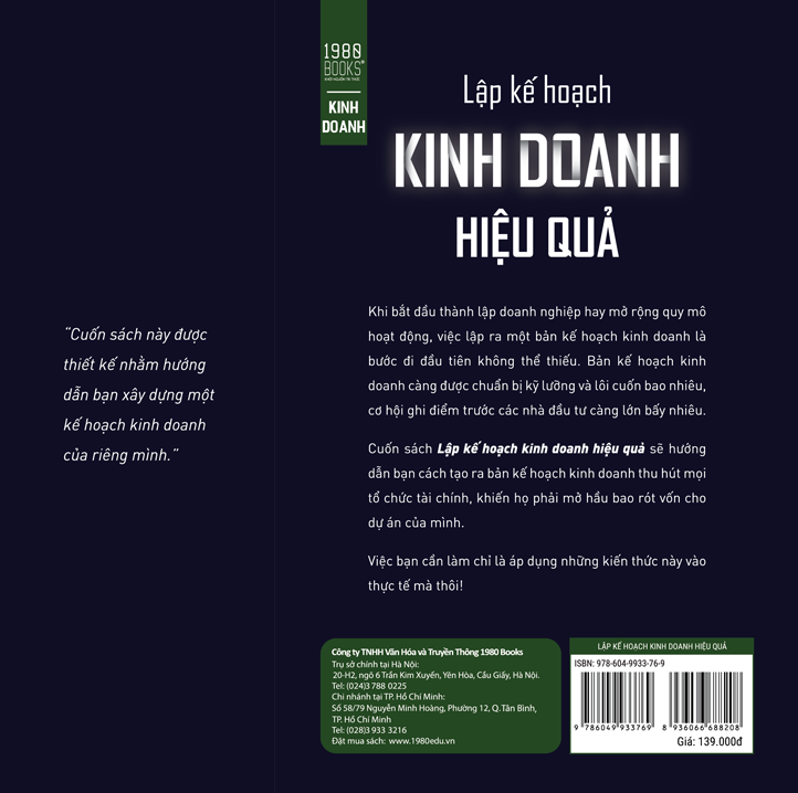 Sách Fahasa - Lập Kế Hoạch Kinh Doanh Hiệu Quả