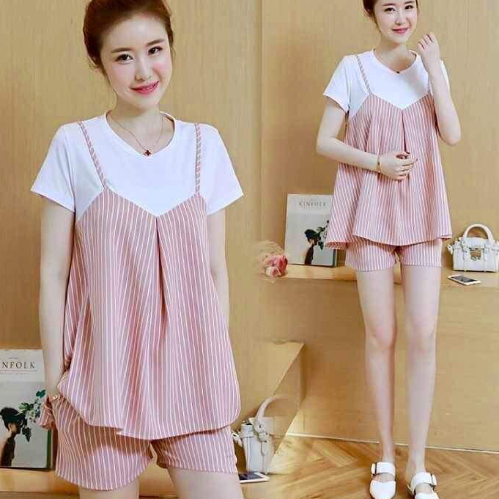 bộ đồ bầu mặc 2in1 mặc bầu và sau sinh