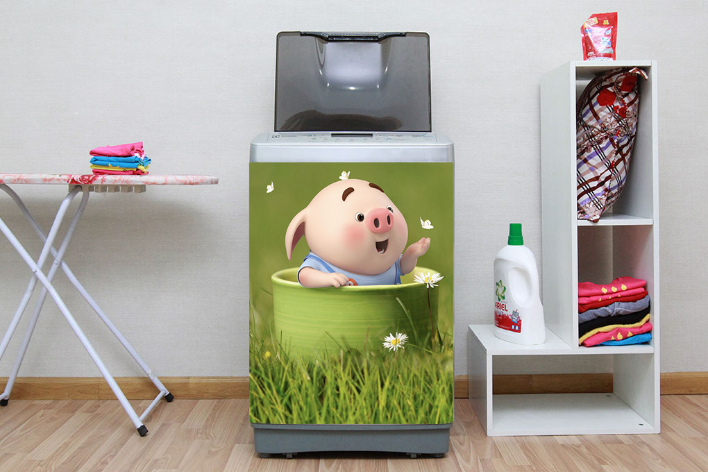Decal dán máy giặt chất liệu cao cấp- Pig 2022