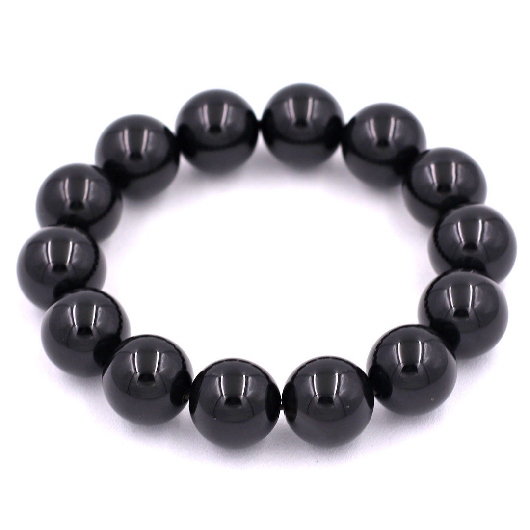 Beads hand string stone quartz Black 14 Cup 14 beads