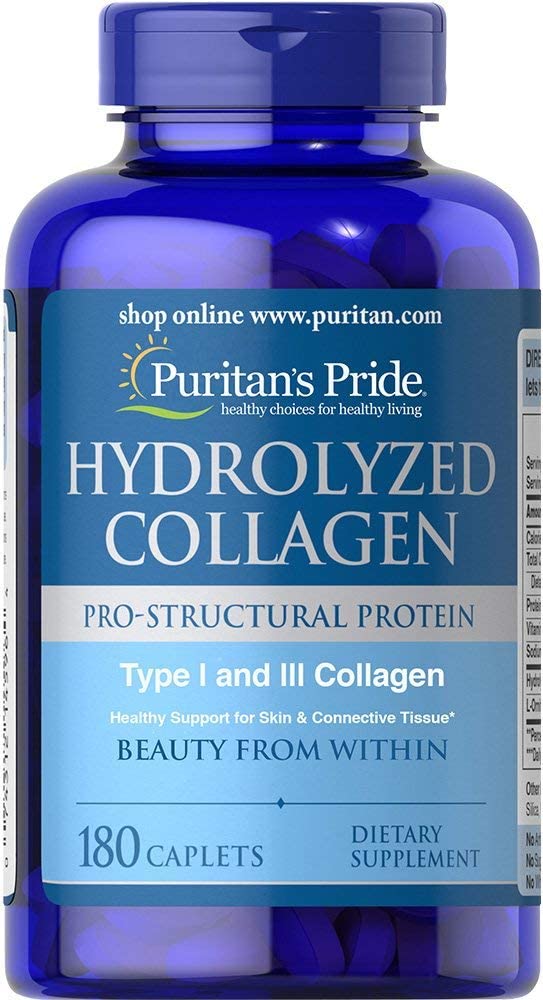 Viên uống căng mịn da như Ngọc Trinh, (HSD: 05/2024)  trị nám Collagen thủy phân Puritan's Pride Hydrolyzed Collagen 1000mg 180 viên