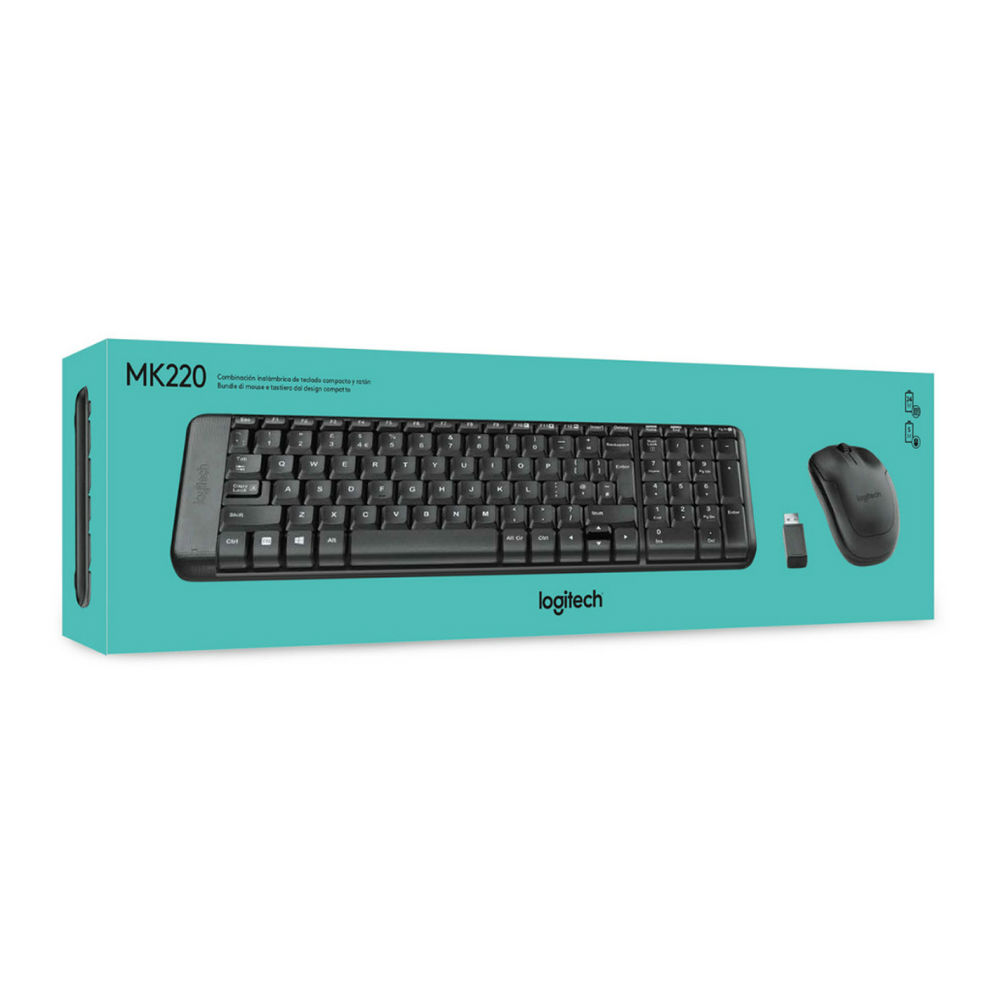 Combo Bàn phím + Chuột Logitech MK220 (Không dây - Kết nối USB)