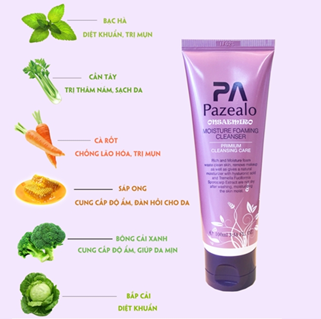 SỮA RỬA MẶT MỤN NHỜN PAZEALO 100ML