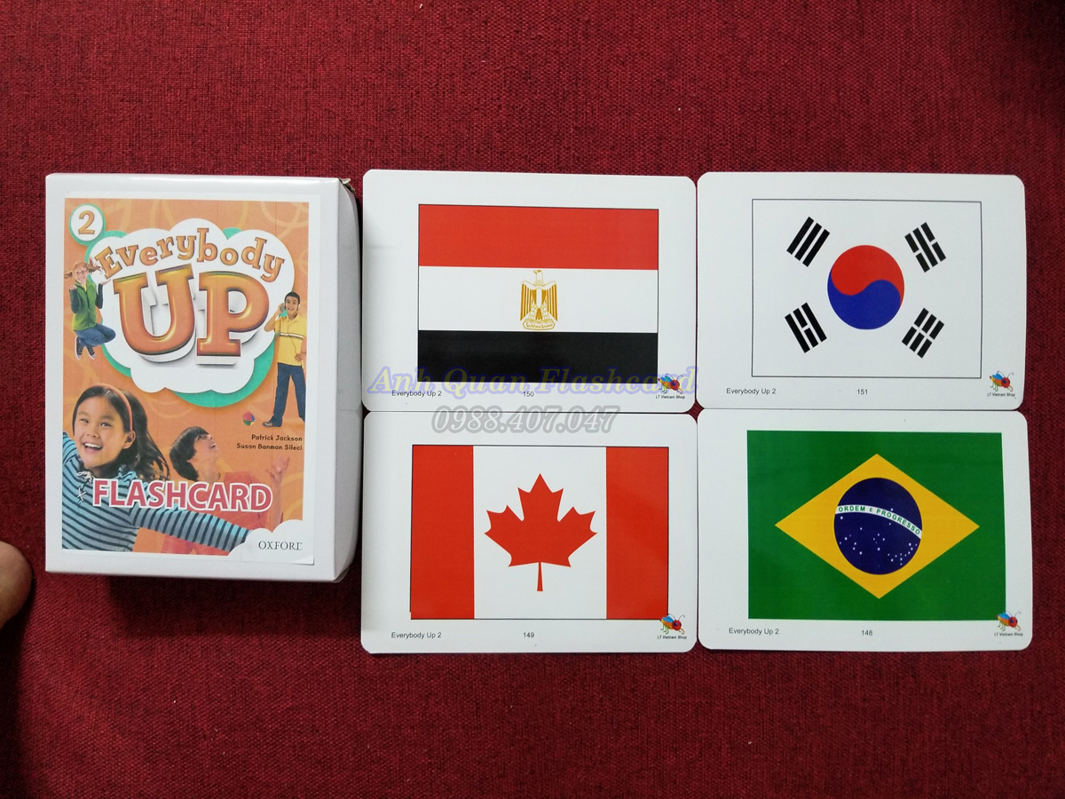 Bộ Flash card Everybody UP 2 (150 thẻ khổ A5 in 2 mặt)