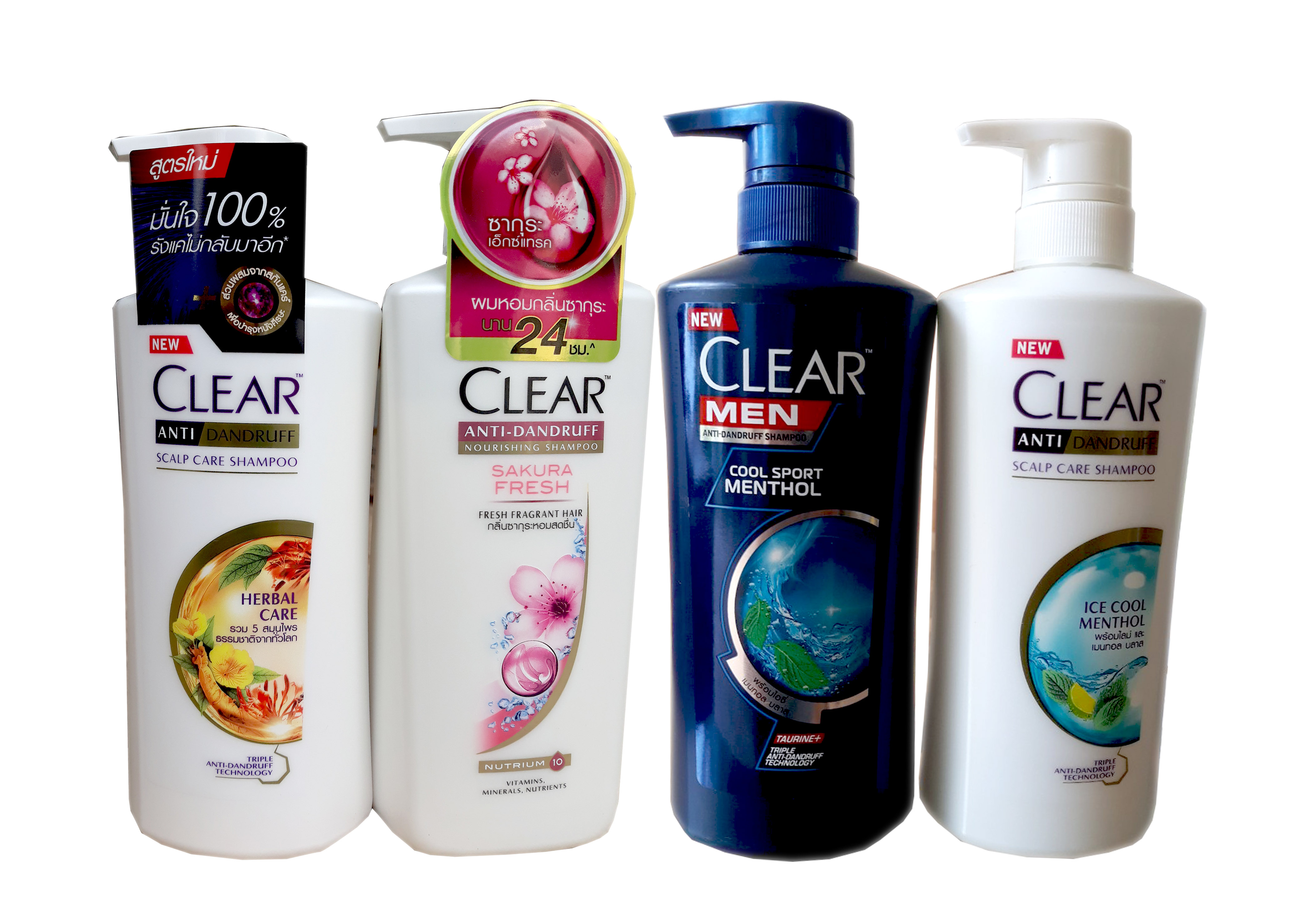 Bộ 2 Chai Dầu Gội Clear Bạc Hà 480ml + 480ml Thái Lan