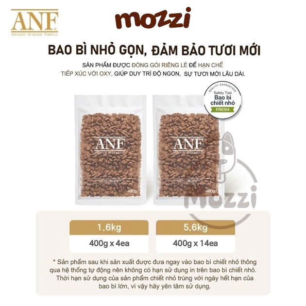 [400g - 1.6kg - 5.6kg] Thức ăn hạt hữu cơ ANF Dog 6Free+ cho chó