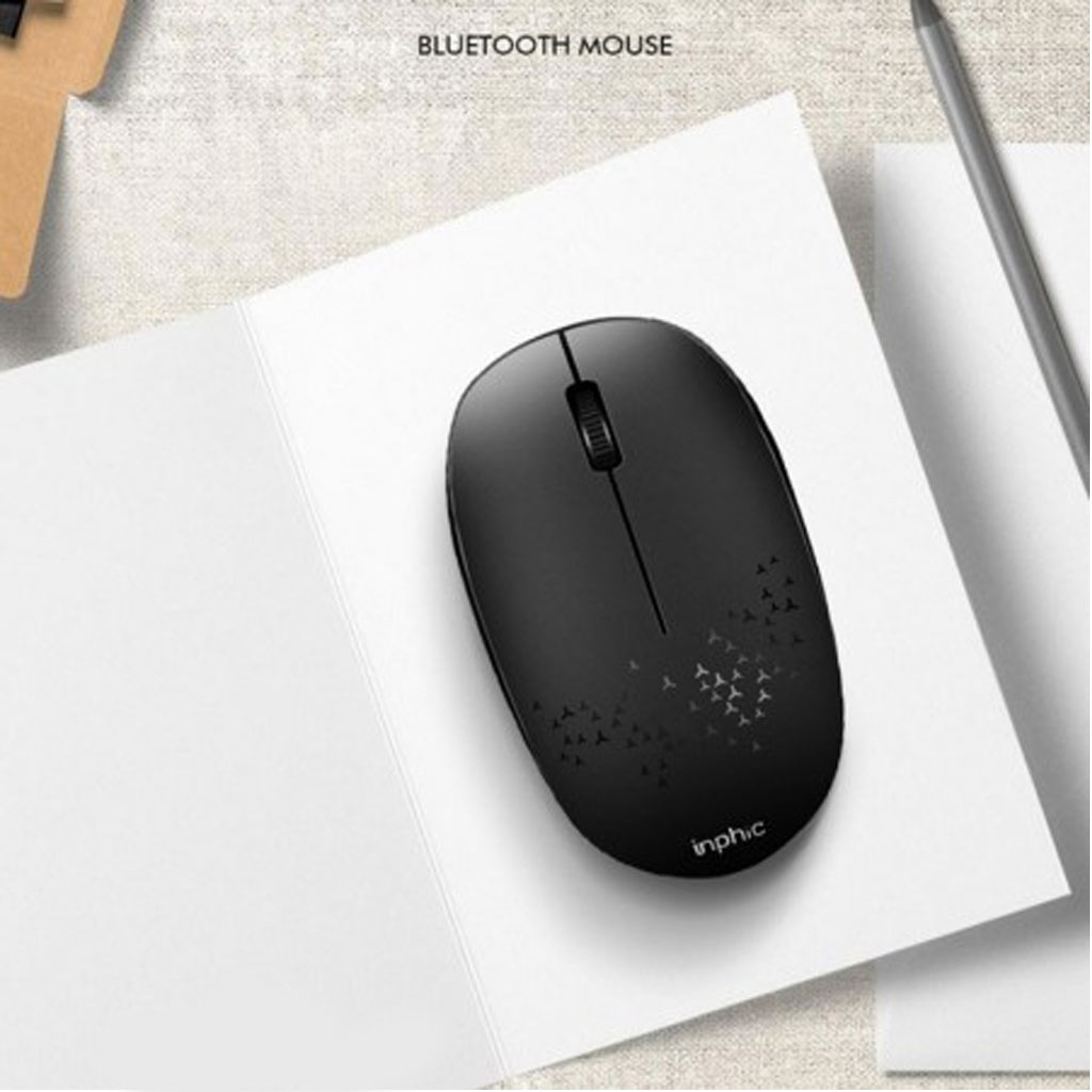 Chuột Không Dây Bluetooth Mini Inphic E5B 1200DPI chuột không tiếng ồn màu đen