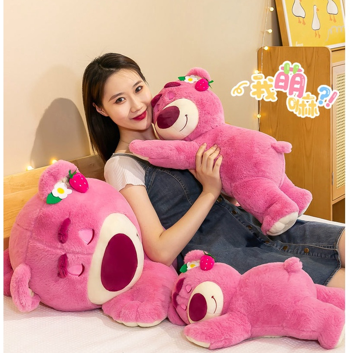 Gấu bông, Gấu dâu, Gấu Lotso nằm ngủ hàng Cao Cấp có mùi thơm bông mịn ú nu siêu dễ thương mềm mại - SANBEO.VN