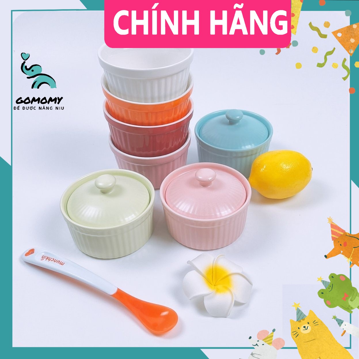 Bát Ăn Dặm Cho Bé Gốm Sứ Kiểu Nhật Có Nắp 150ml -180ml