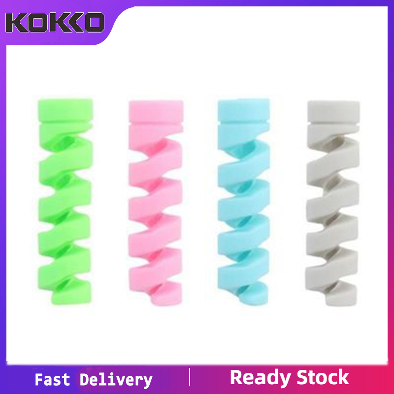 Data Cable Protective Cover Mobile Phone Charging Cable Anti-breaking Threaded Silicone Sleeve