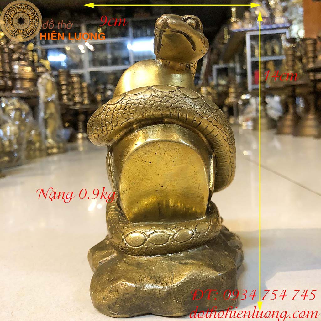 Bronze feng shui solid statue 18cm high-end gold statue 12 Zodiac Snake statue