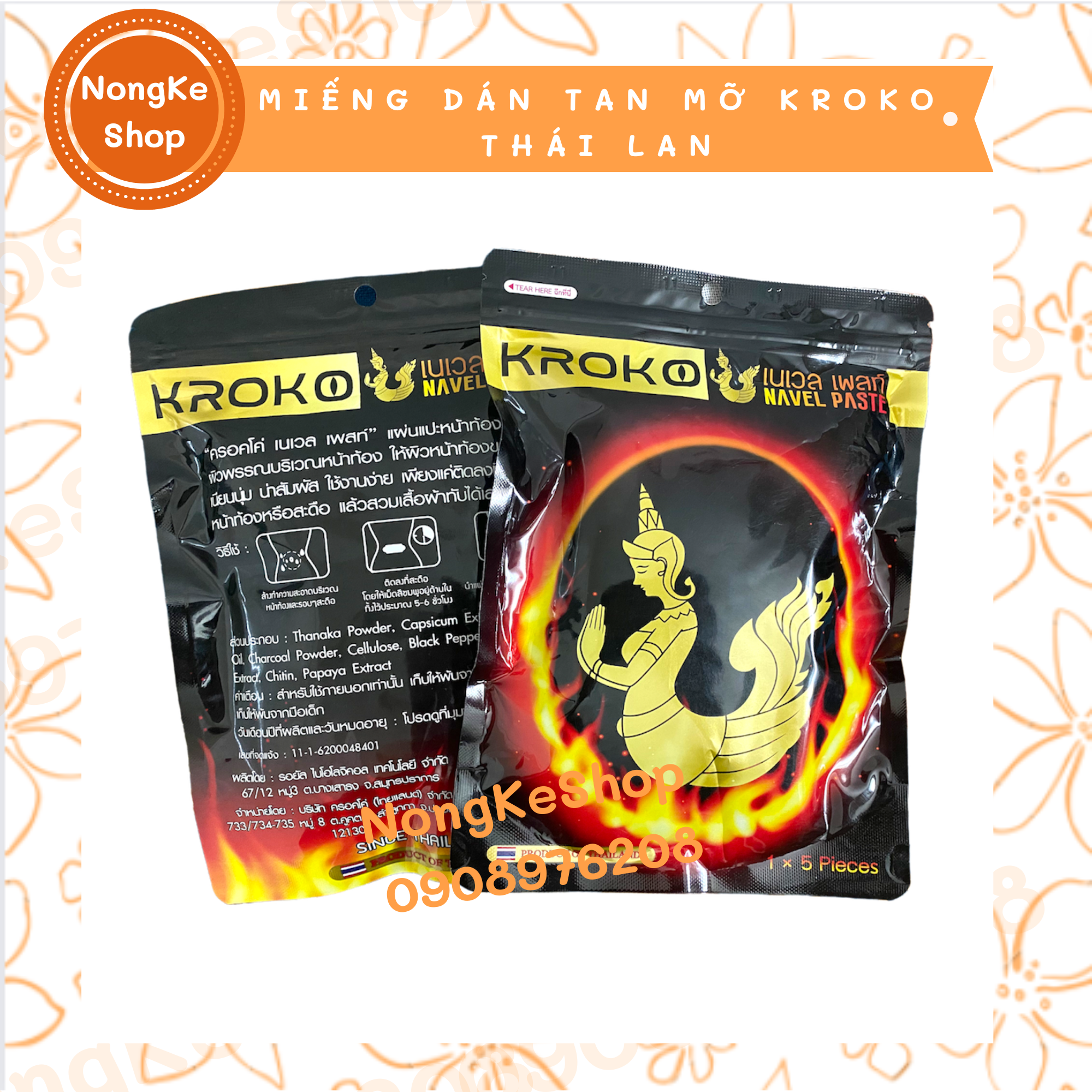 Miếng dán tan mỡ Kroko Thái Lan