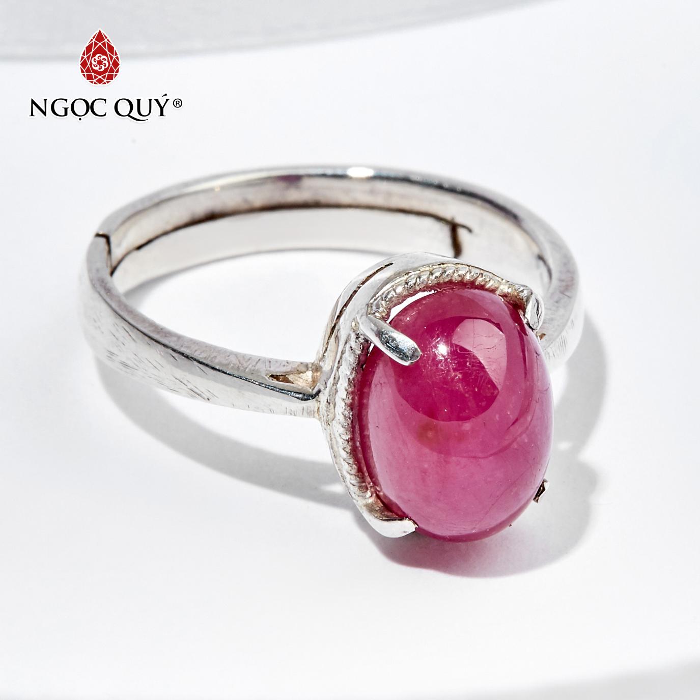 [HCM]Nhẫn đá ruby oval mệnh hỏathổ (màu hồng) - Ngọc Quý Gemstones