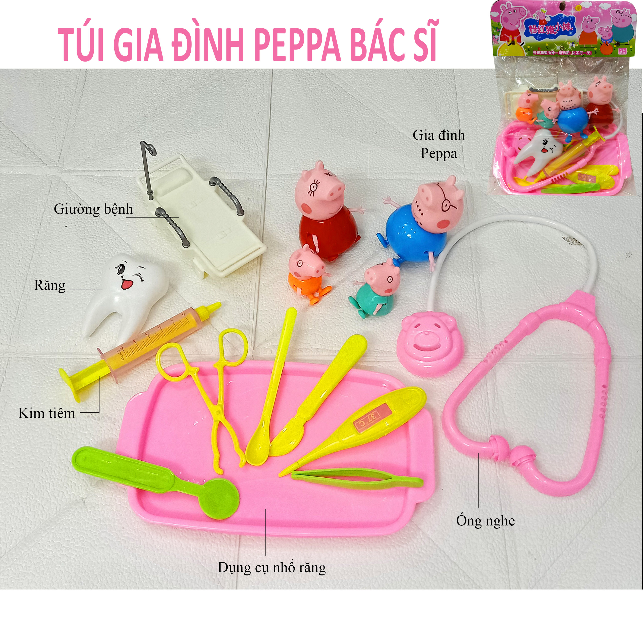Bộ đồ chơi gia đình heo Peppa ngộ nghĩnh đáng yêu - Nhân Vật Gia Đình Heo Peppa Hoạt Hình, Heo Peppa