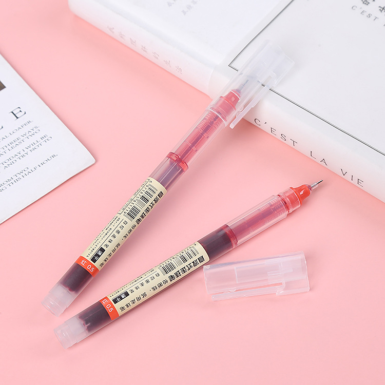 Combo 50 bút gel ngòi kim viết trơn mực đều - bút mực gel ngòi 0.5mm - bút bi nước văn phòng phẩm Hikoma
