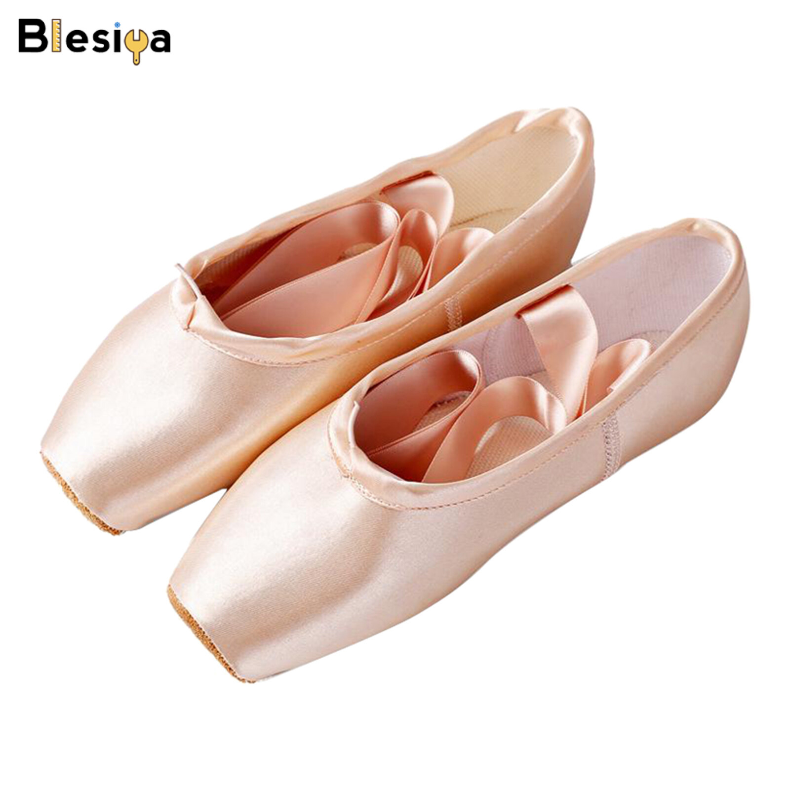 Blesiya Giày Khiêu Vũ Ba Lê Cho Nữ, Giày Yoga Đế Nhọn Da Lộn Satin Dancewear