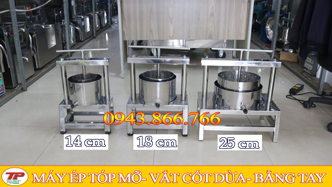 Máy vắt nước cốt dừa, ép tóp mỡ bằng tay lồng ép 18cm