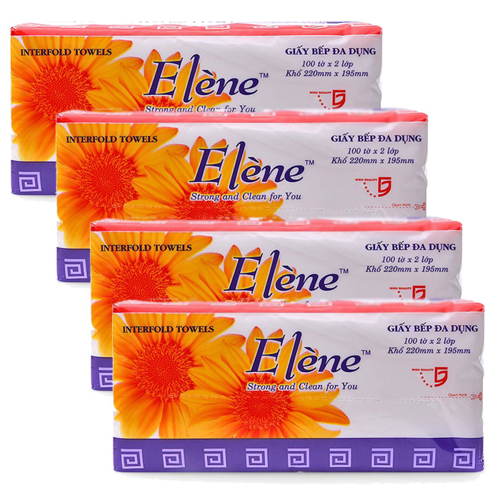 [Chính hãng] Khăn giấy bếp Elène đa dụng gói 100 tờ ( 2 lớp ) [Ảnh thật]