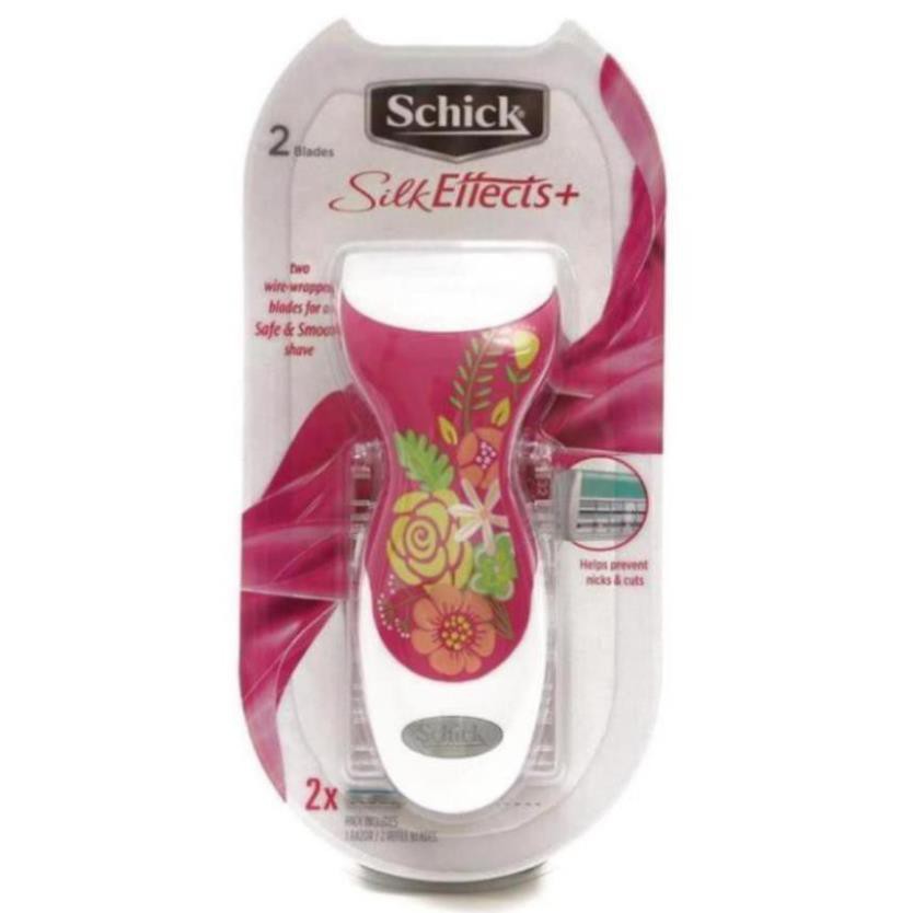 Bộ 1 Cán Và 2 Lưỡi Dao Cạo Dành Cho Nữ Schick Silk Effect 2s