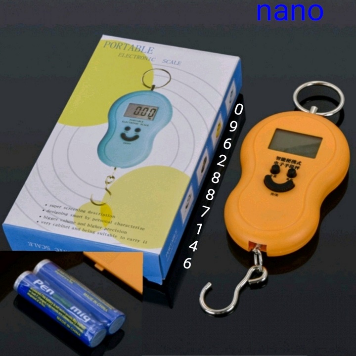cân điện tử mini chuyên câu cá tặng pin câu cá