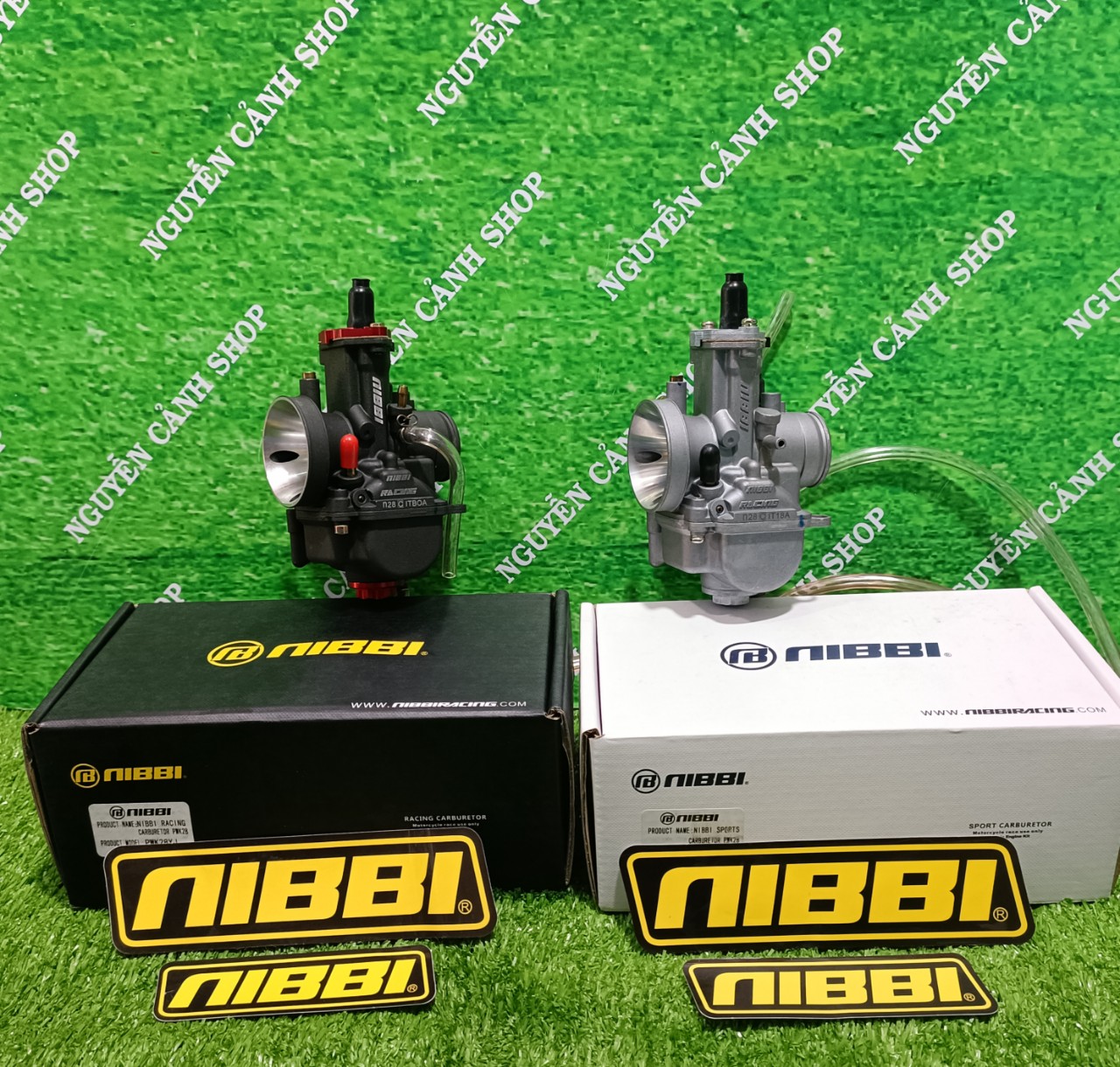 Bình xăng ga dẹp nibbi- họng 24-26-28-30mm trắng và đen