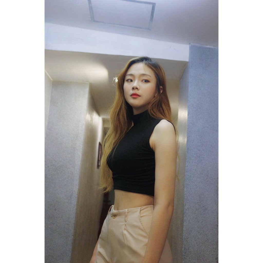 ÁO CROPTOP BA LỖ CỔ CAO ch