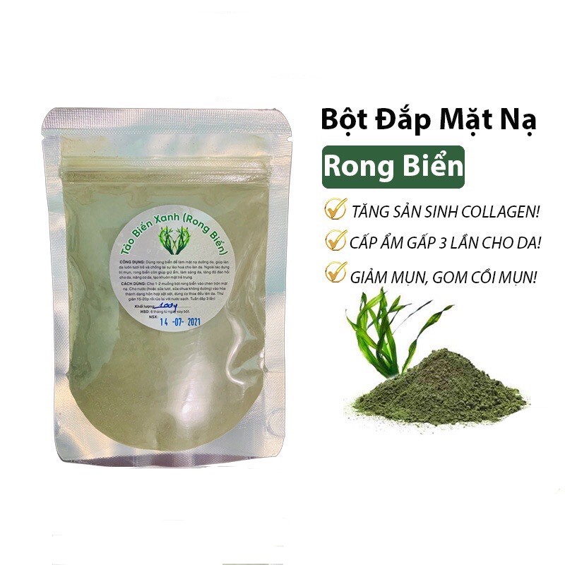 Bột Rong Biển Xanh  - T.r.i Mụn, Giảm Thâm, Ủ Tóc (50g~100g)