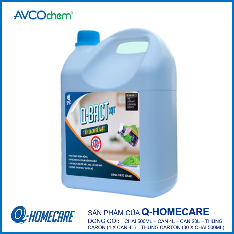 Surface cleaner and disinfectant q-bact 4 liter can - avcochem - q-homecare