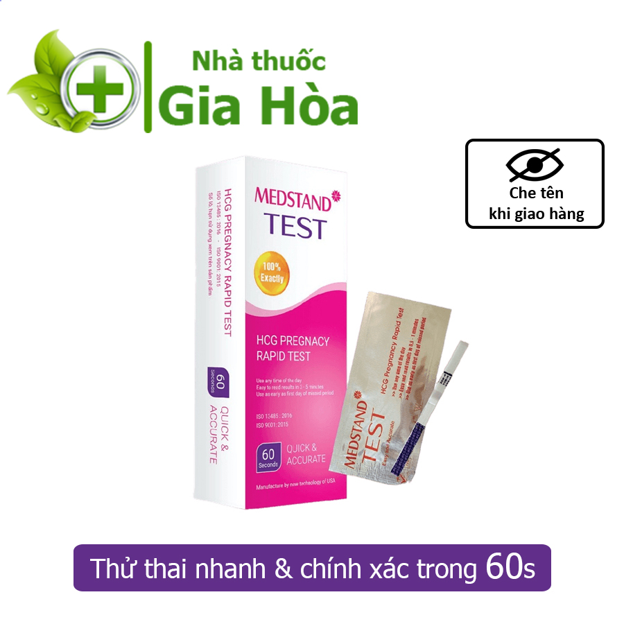 [CHÍNH HÃNG] Que thử thai Medstand Test HCG Pregnacy Rapid Test dụng cụ y tế giúp phát hiện thai sớm, nhanh, chính xác