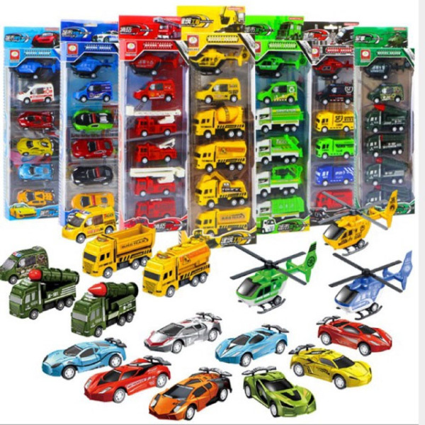 Bộ 6 món ô tô đồ chơi máy bay chạy đà cho bé - Đồ chơi mô hình sưu tập RF300 - Sam Shop