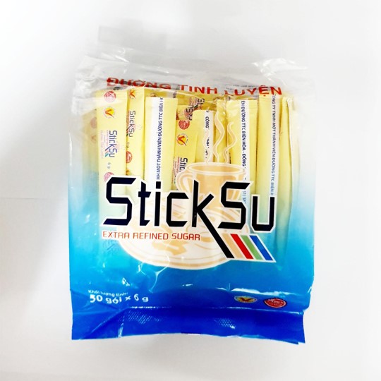 Đường que Sticksu Biên Hòa Túi 50 gói 6g (túi 300g)