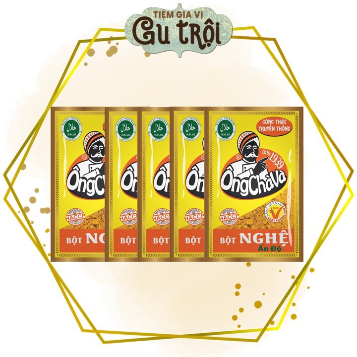 Combo 5 gói BỘT NGHỆ 20gram Ông Chà Và (Indian Turmeric Powder grade A)