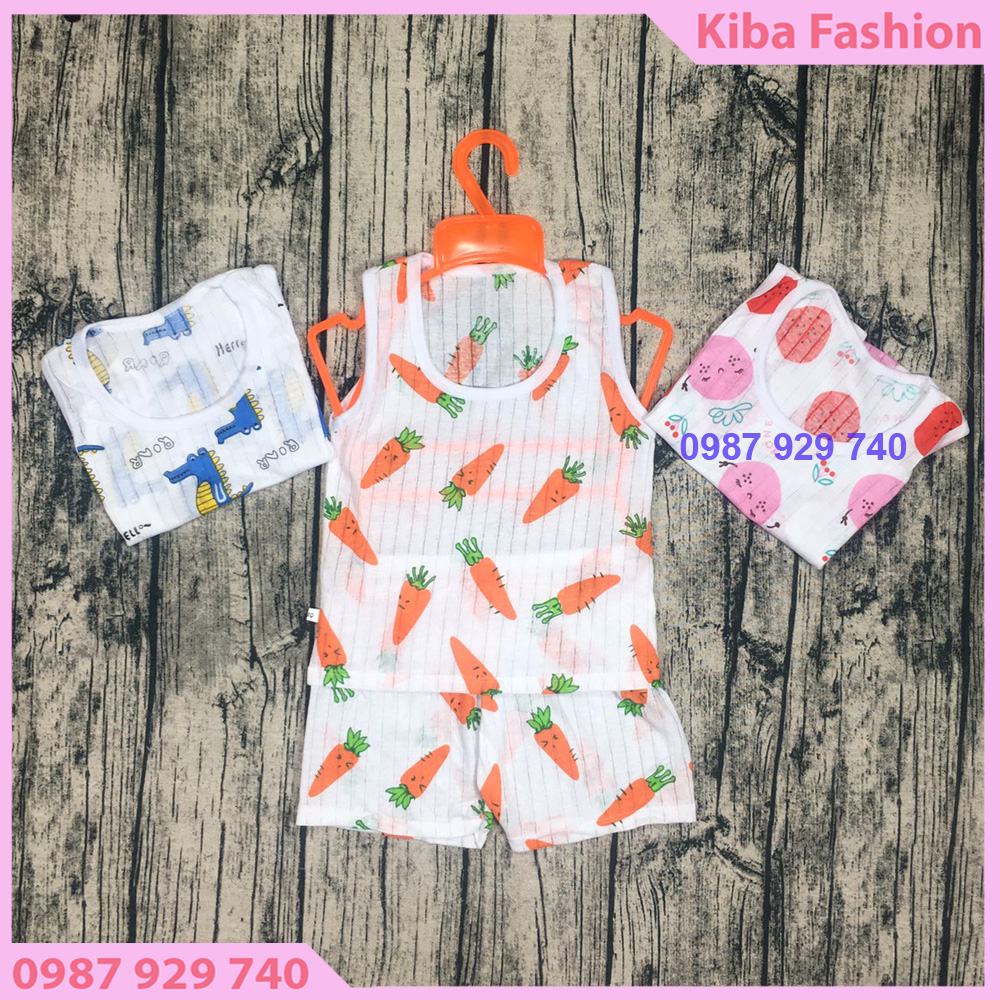 Bộ ba lỗ thông hơi chất cotton giấy thoáng mát cho bé trai và bé gái từ 3-14kg ( quần áo cho trẻ sơ sinh đồ cho trẻ sơ sinh )