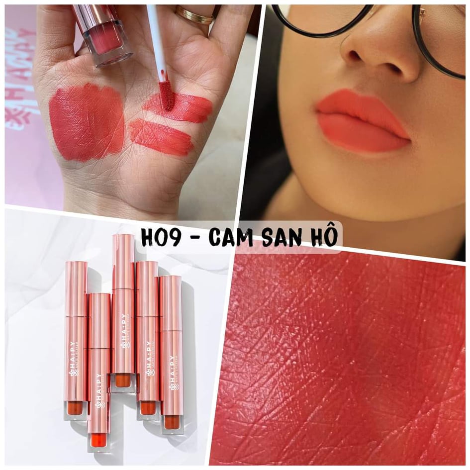 Son Happy Mini Garden Mattle Lipcream son kem lì Hapy, bám màu lâu trôi 3.5ml- Phiên bản son Roses mẫu mới