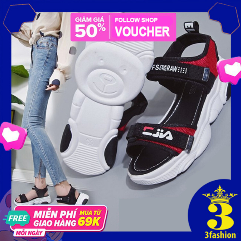 Giày Sandal Nữ 3Fashion Đế Gấu Cao Quai Ngang Phong Cách Hàn Quốc - 3136 giá rẻ