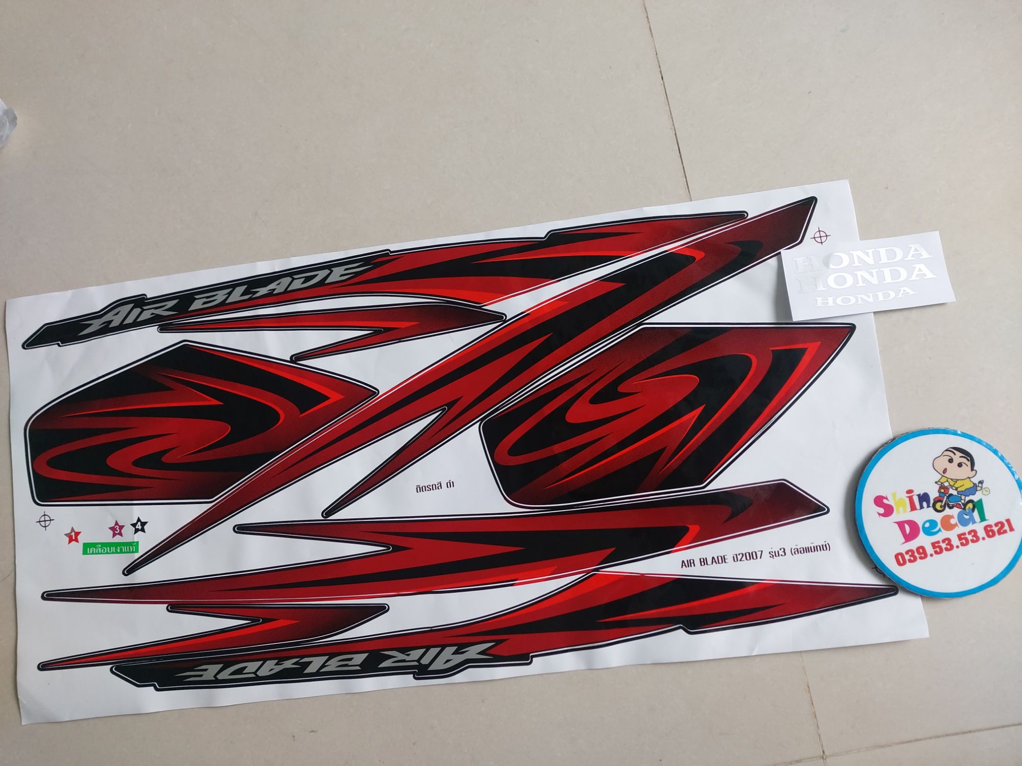 Tem lụa airblade thái 2007 đỏ đen