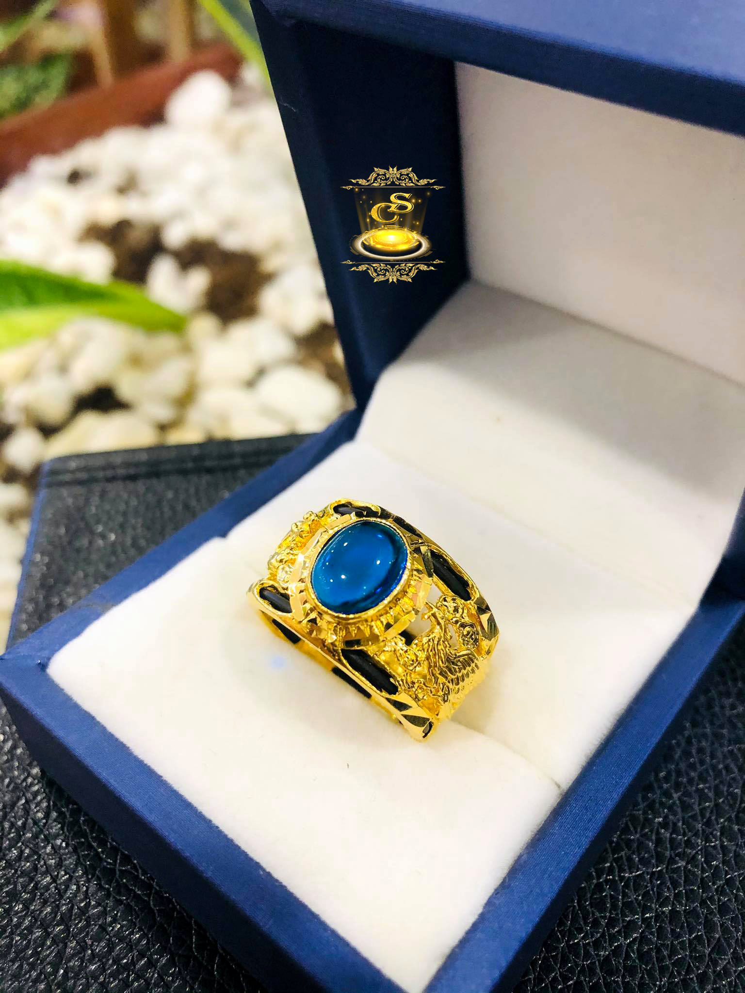 nhẫn nam mạ vàng 18k họa tiết rồng khắc laser và lông voi nhân tạo - khắc laser tỉ mỉ, kĩ thiệt xi mạ hiện đại lâu phai bền màu - caraven silver - MY