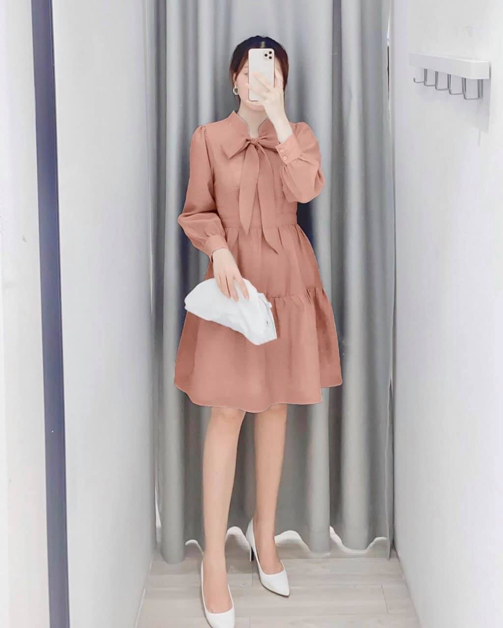 ĐẦM DỰ TIỆC BABYDOLL CỘT NƠ