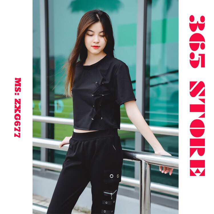 [Hình Thật] Áo Croptop Ôzê sườn Thắt Dây Hit Hot e3