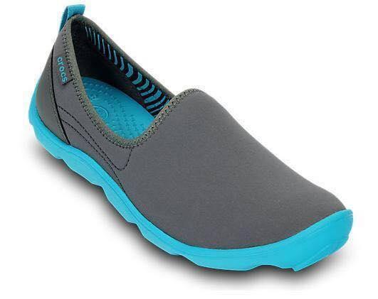 Giày vải Crocs Skimmer cho nữ (màu xám đế xanh)