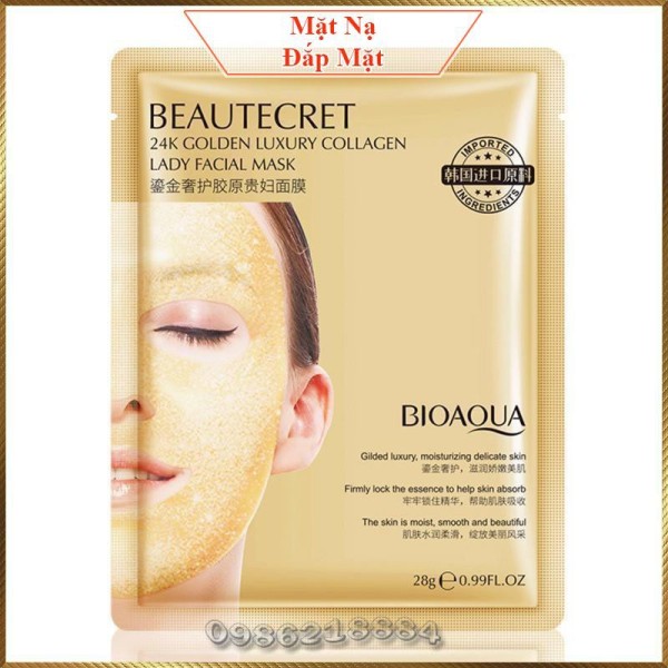 Mặt nạ thạch vàng Collagen Bioaqua Beautecret 24k Golden Luxury Collagen CBB7 nhập khẩu