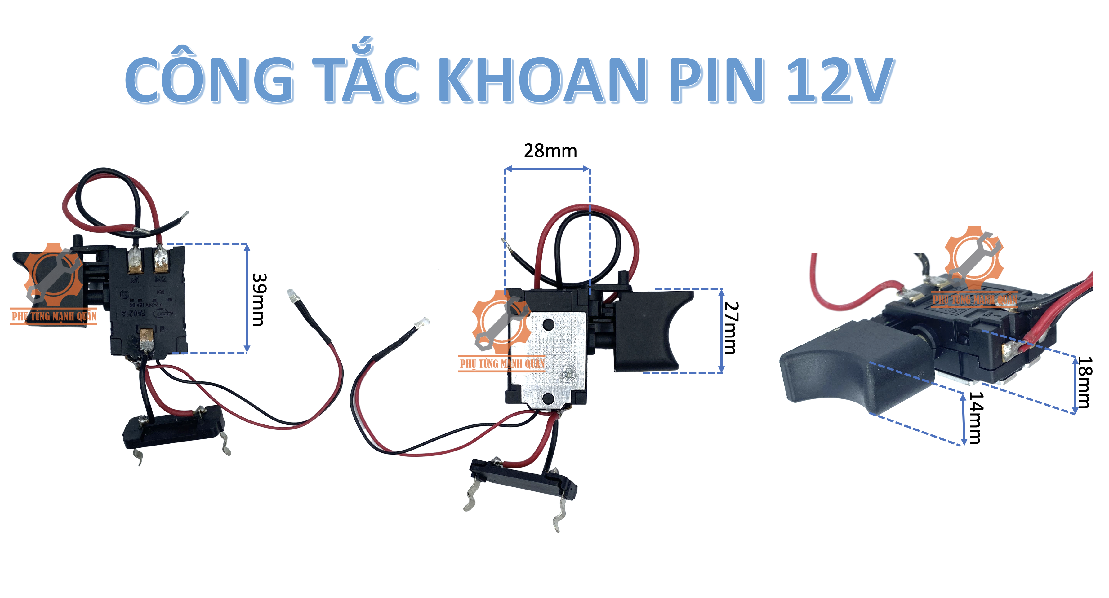 Công tắc máy khoan pin 12V - 21V
