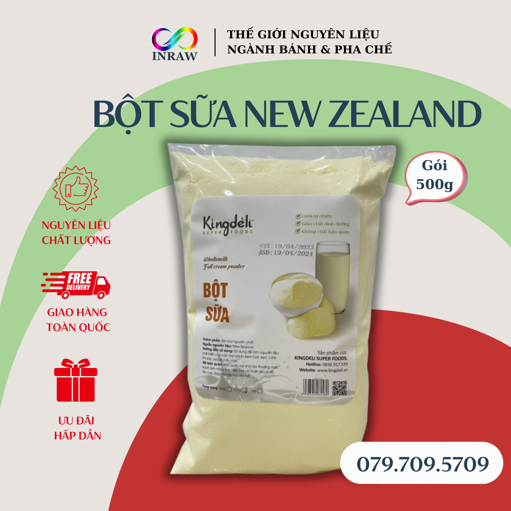 Bột Sữa Béo Nguyên Kem Túi 1kg