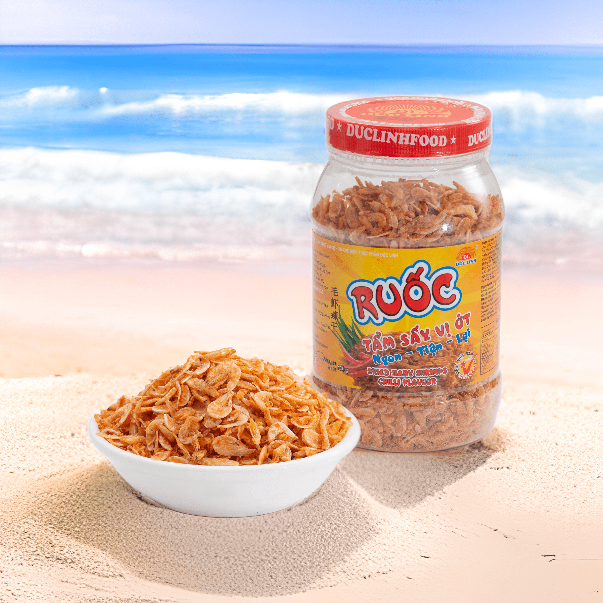 Ruốc sấy (Tép Sấy) Tẩm Vị Ớt Túi Zip 500g