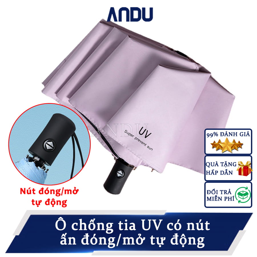 Ô Gấp Gọn Phủ Lớp Chống Tia UV, Dù Che Nắng, Che Mưa Ngoài Trời Có Nút Ấn Mở Tự Động Cao Cấp